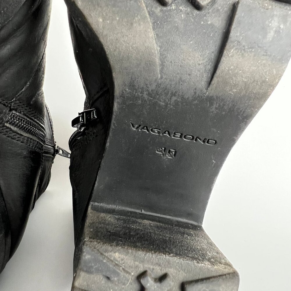 Urban Outfitters Vagabond Leather Boots Chunky Heel Platform Whimsigoth Booties - Picture 8 of 9